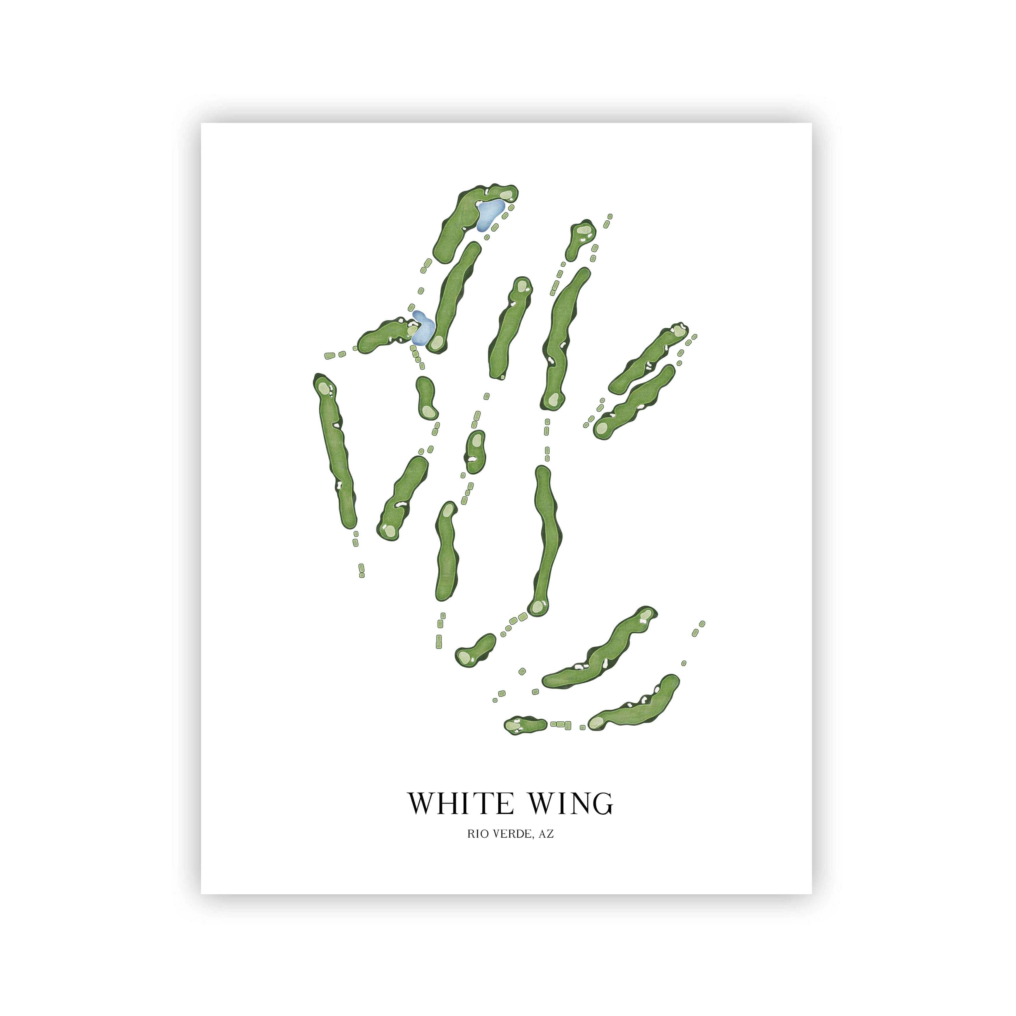 The 19th Hole Golf Shop - Golf Course Prints -  White Wing Golf Course Map
