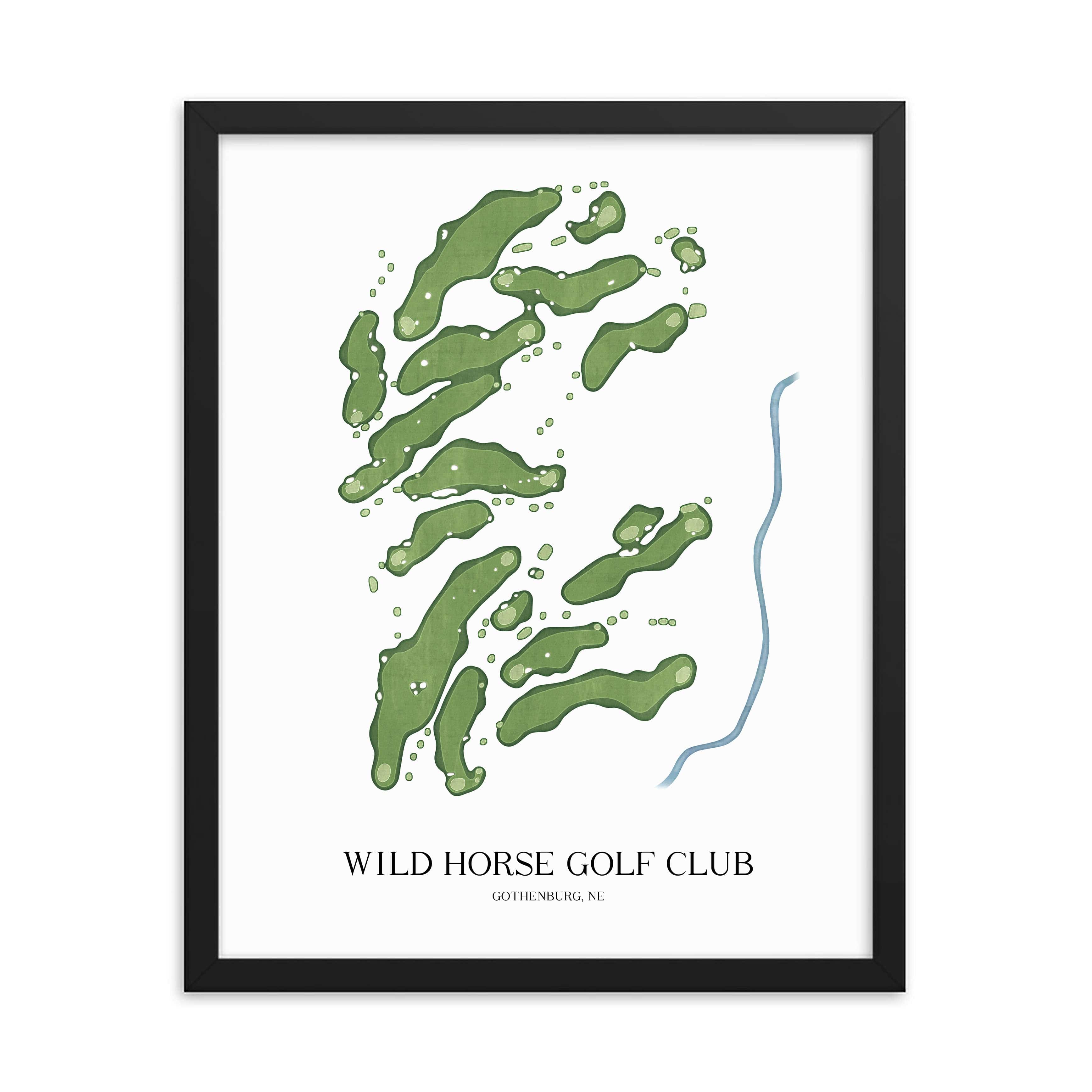 The 19th Hole Golf Shop - Golf Course Prints -  Wild Horse Golf Club Golf Course Map Golf Map