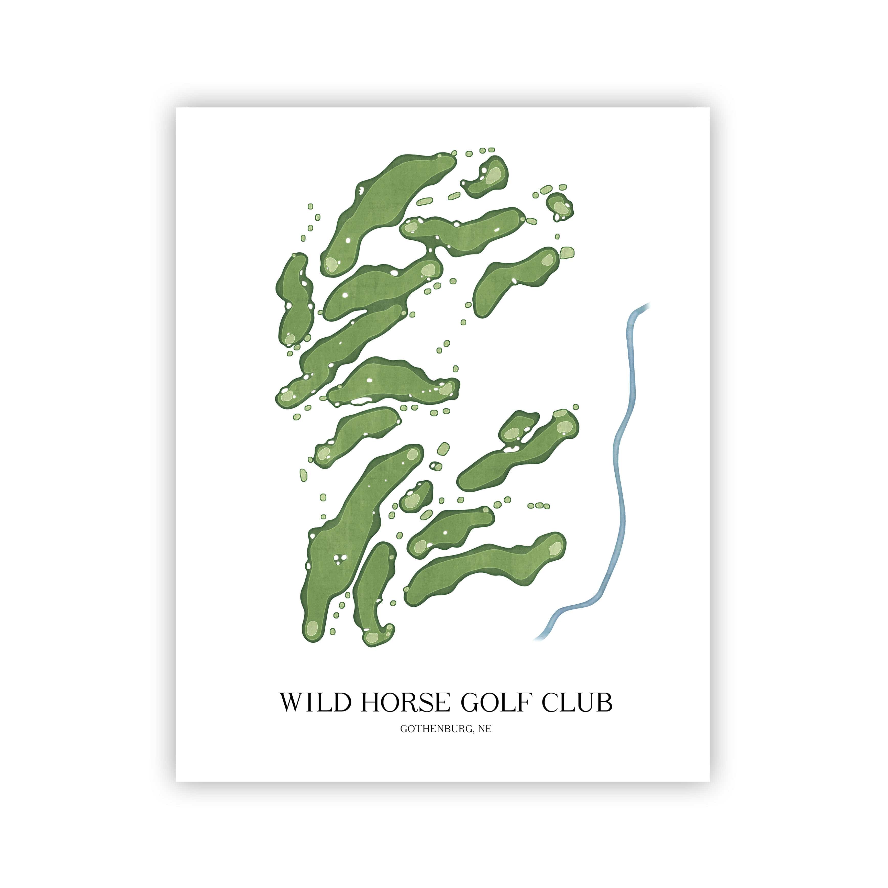 The 19th Hole Golf Shop - Golf Course Prints -  Wild Horse Golf Club Golf Course Map Golf Map