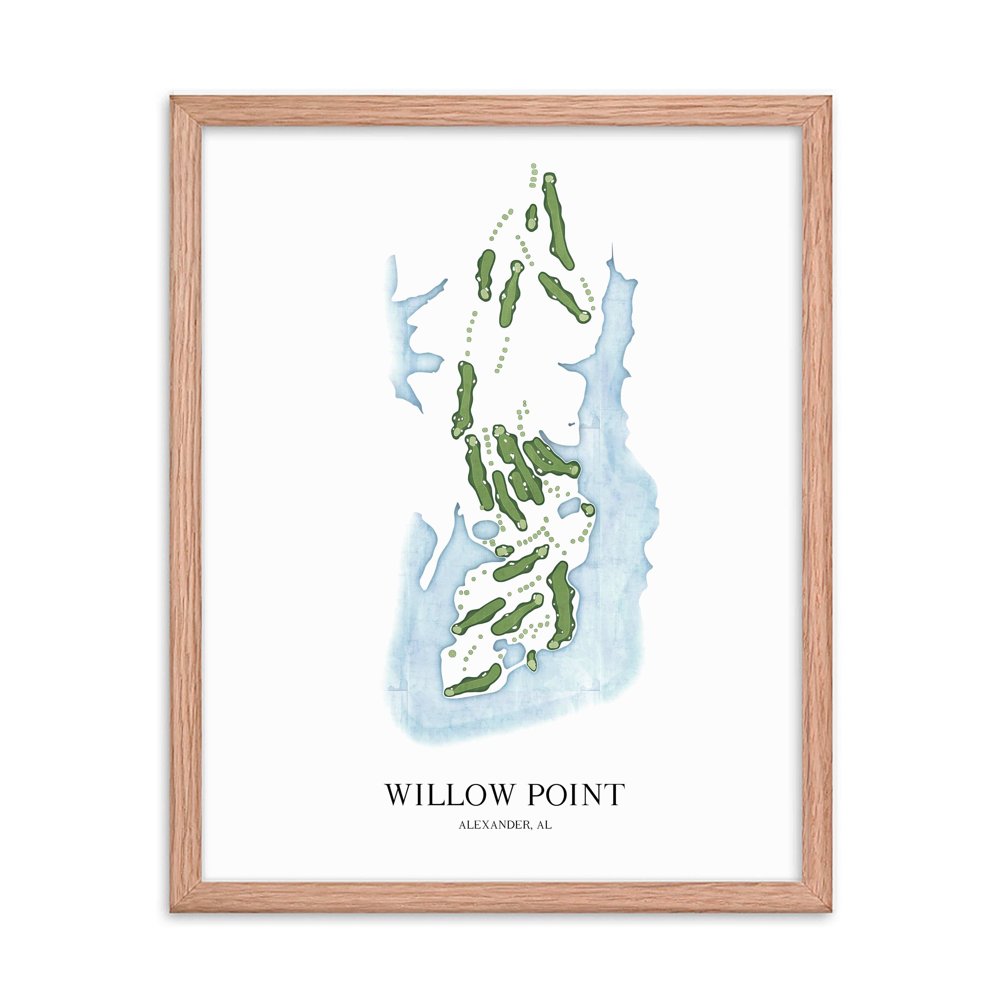 The 19th Hole Golf Shop - Golf Course Prints -  Willow Point Golf Course Map Golf Map