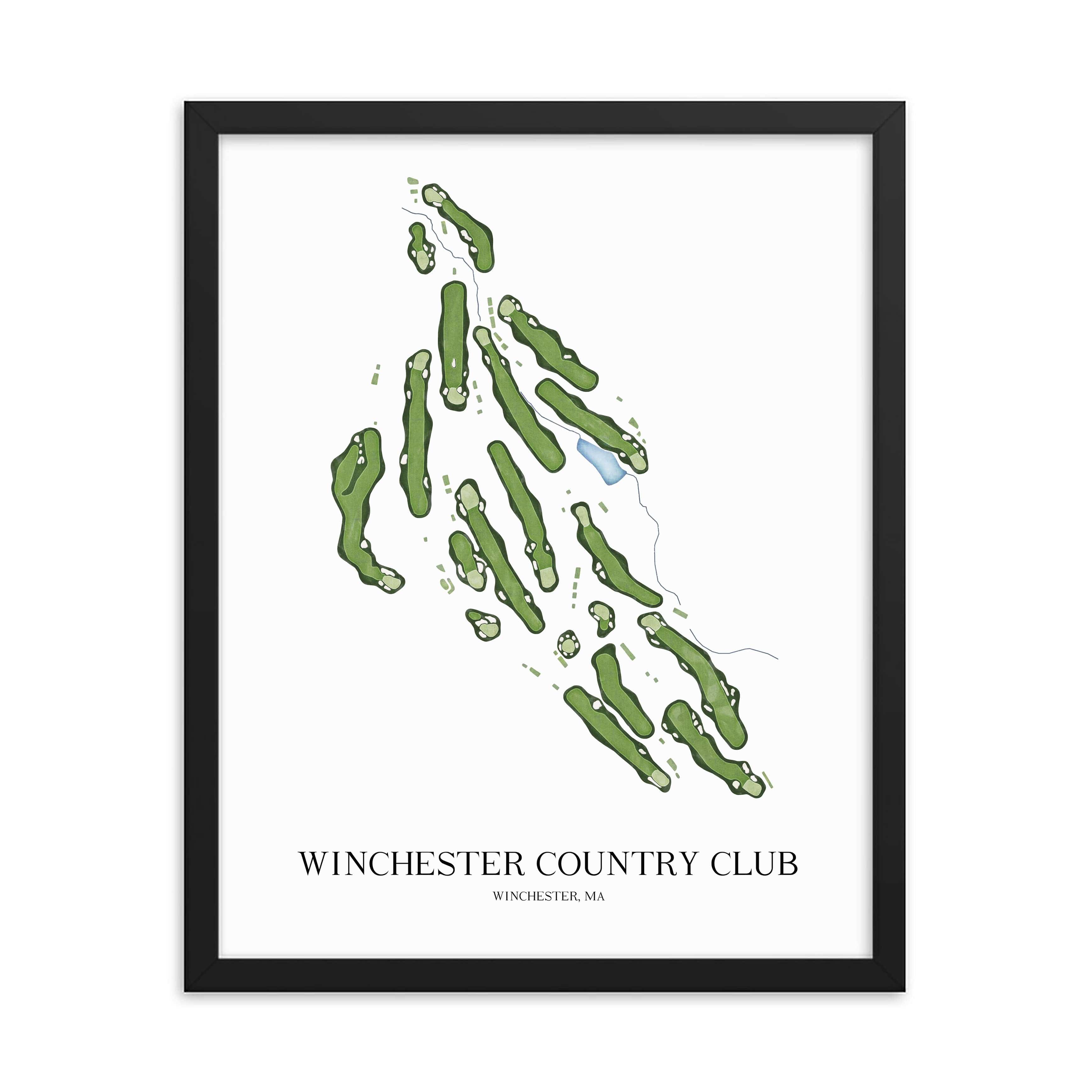 The 19th Hole Golf Shop - Golf Course Prints -  Winchester Country Club Golf Course Map Golf Map