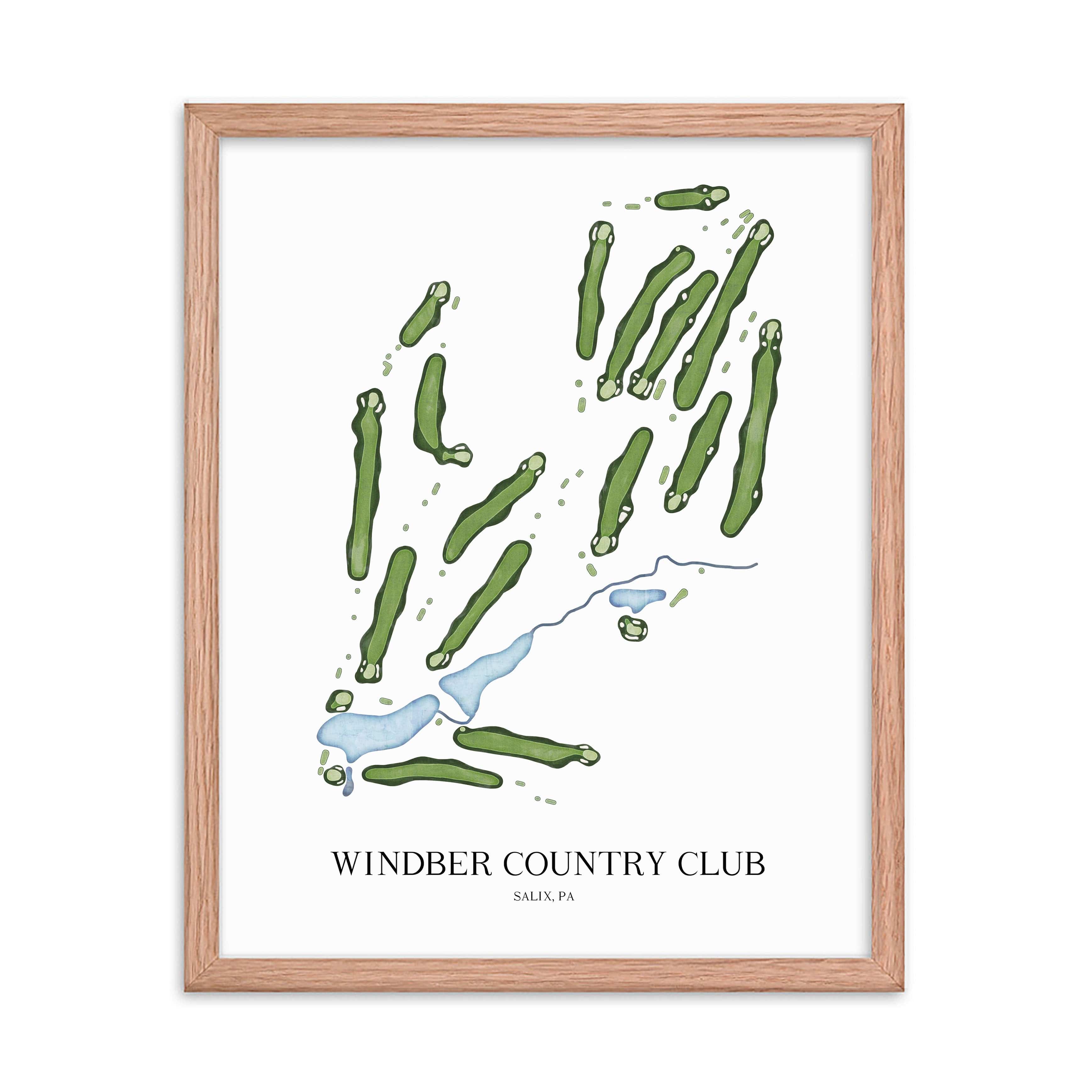 The 19th Hole Golf Shop - Golf Course Prints -  Windber Country Club Golf Course Map Golf Map