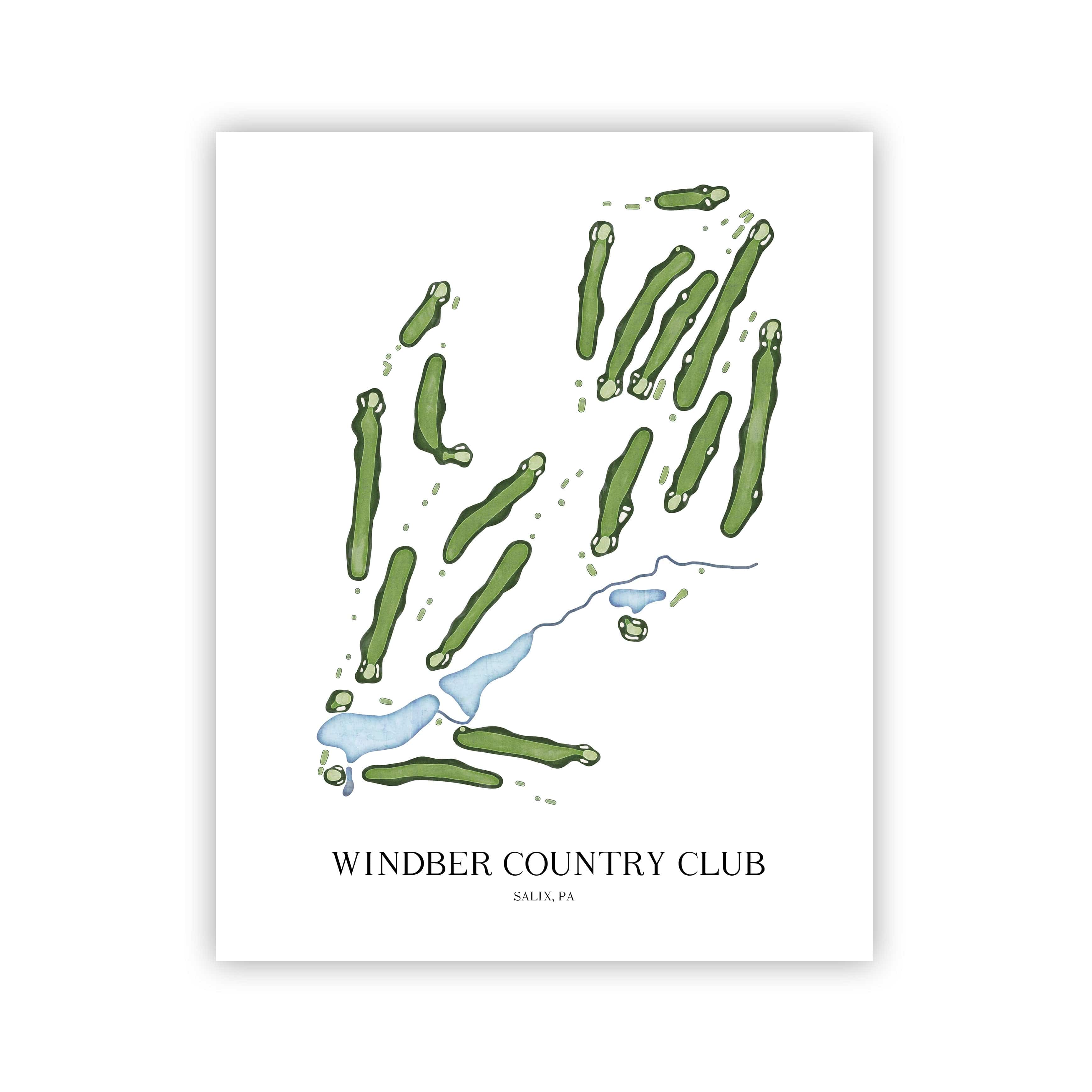 The 19th Hole Golf Shop - Golf Course Prints -  Windber Country Club Golf Course Map Golf Map