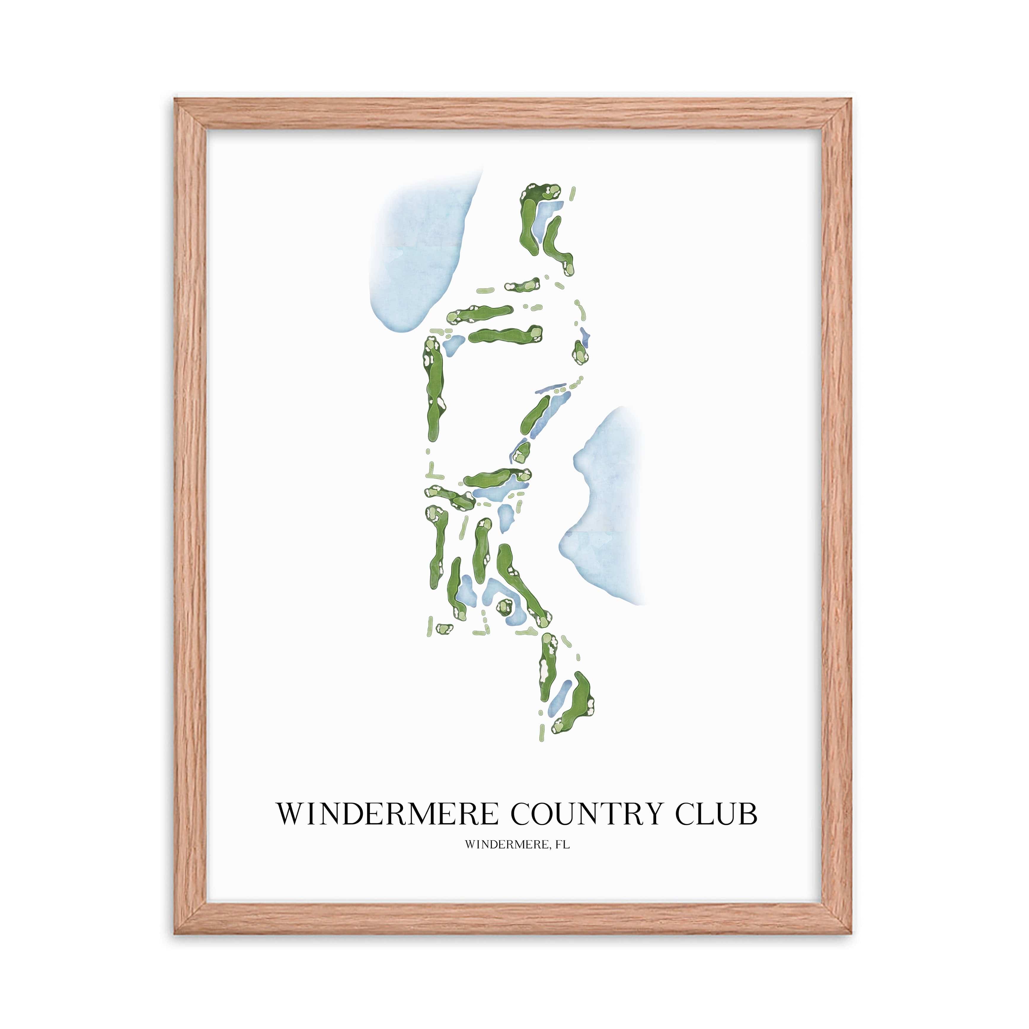 The 19th Hole Golf Shop - Golf Course Prints -  Windermere Country Club Golf Course Map Golf Map