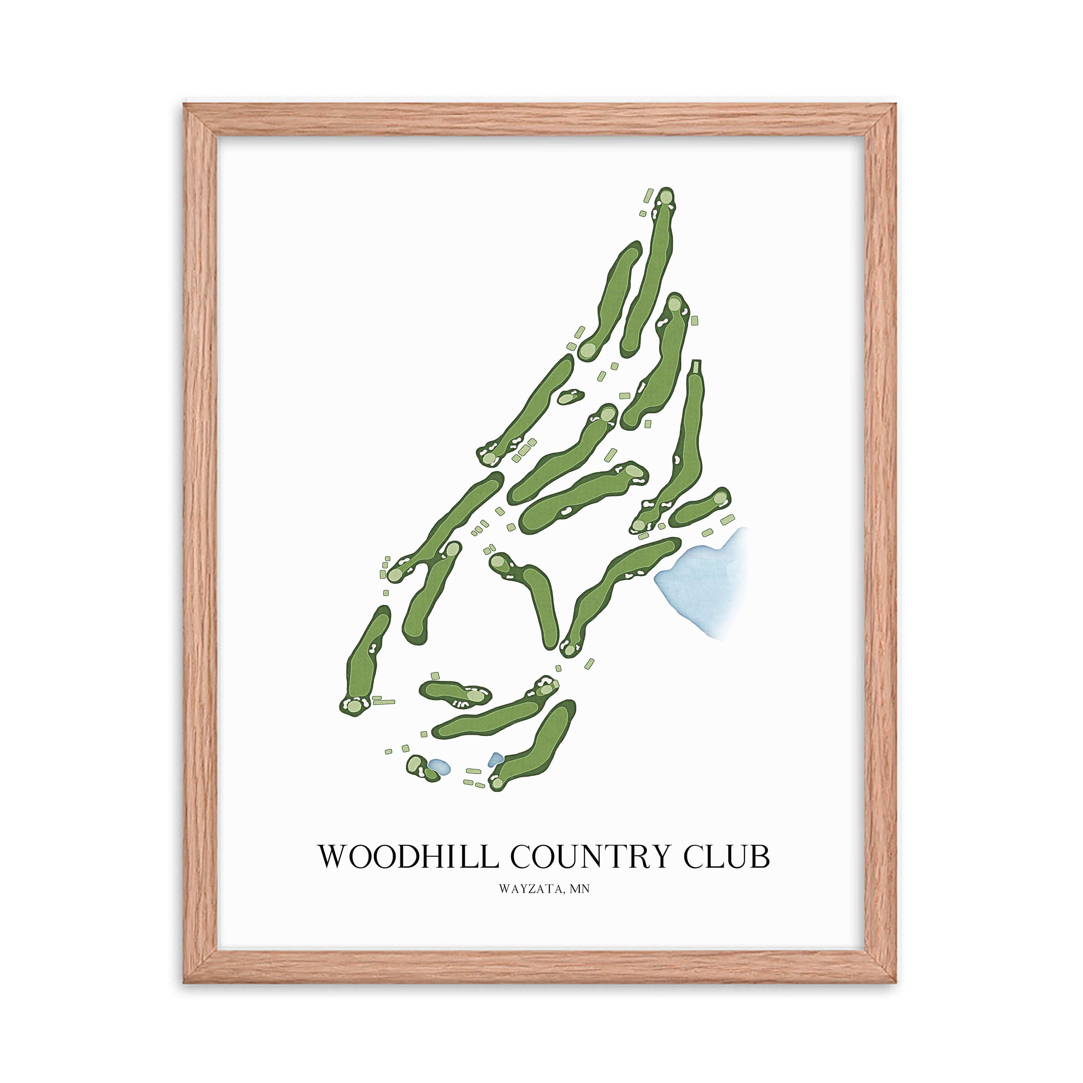 The 19th Hole Golf Shop - Golf Course Prints -  Woodhill Country Club Golf Course Map Golf Map