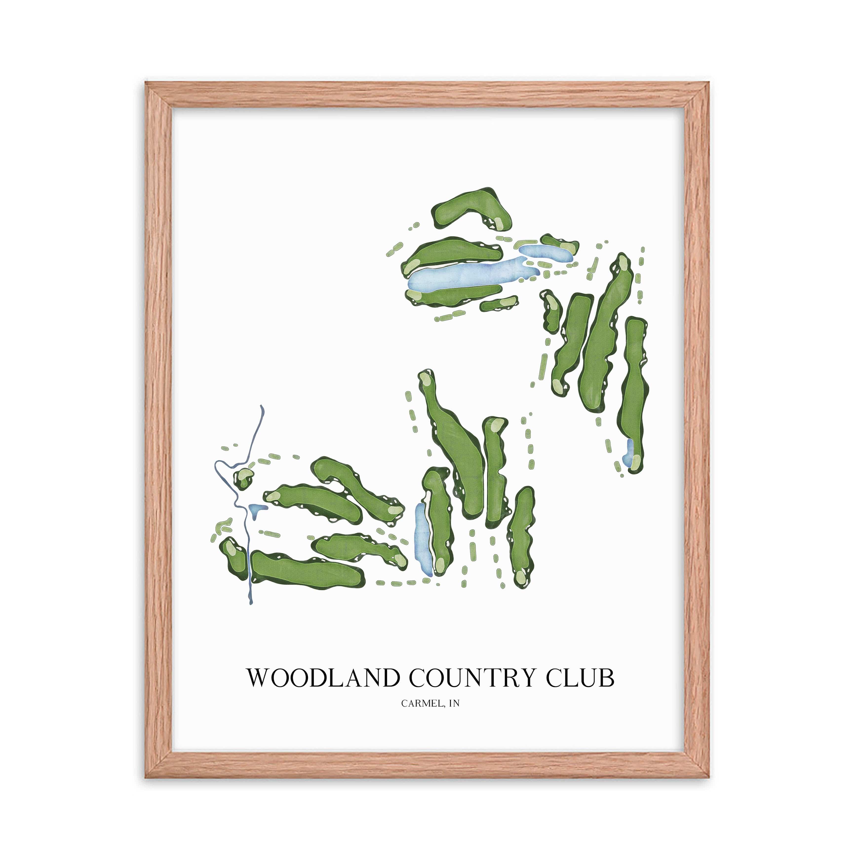 The 19th Hole Golf Shop - Golf Course Prints -  Woodland Country Club Golf Course Map Golf Map