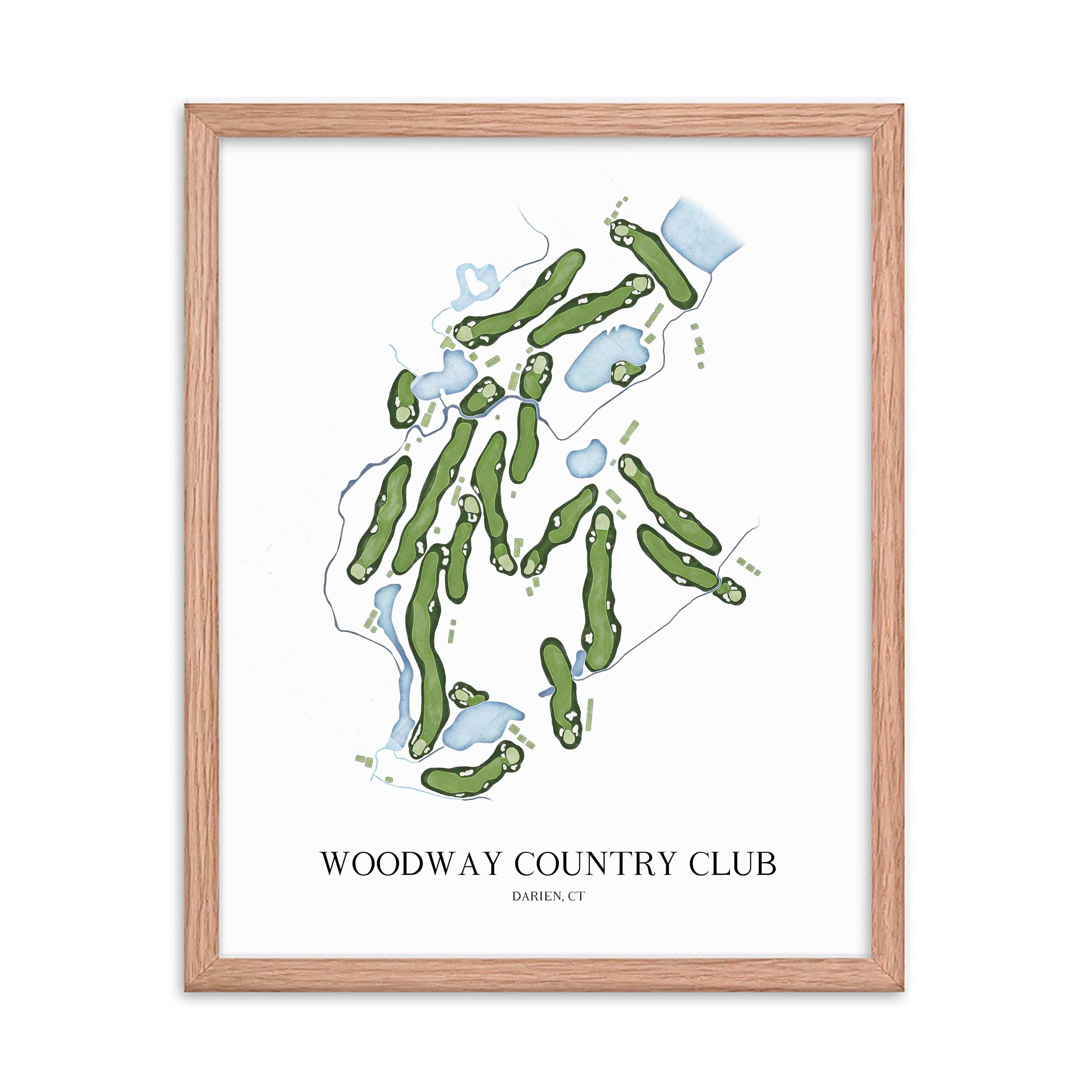 The 19th Hole Golf Shop - Golf Course Prints -  Woodway Country Club Golf Course Map Golf Map