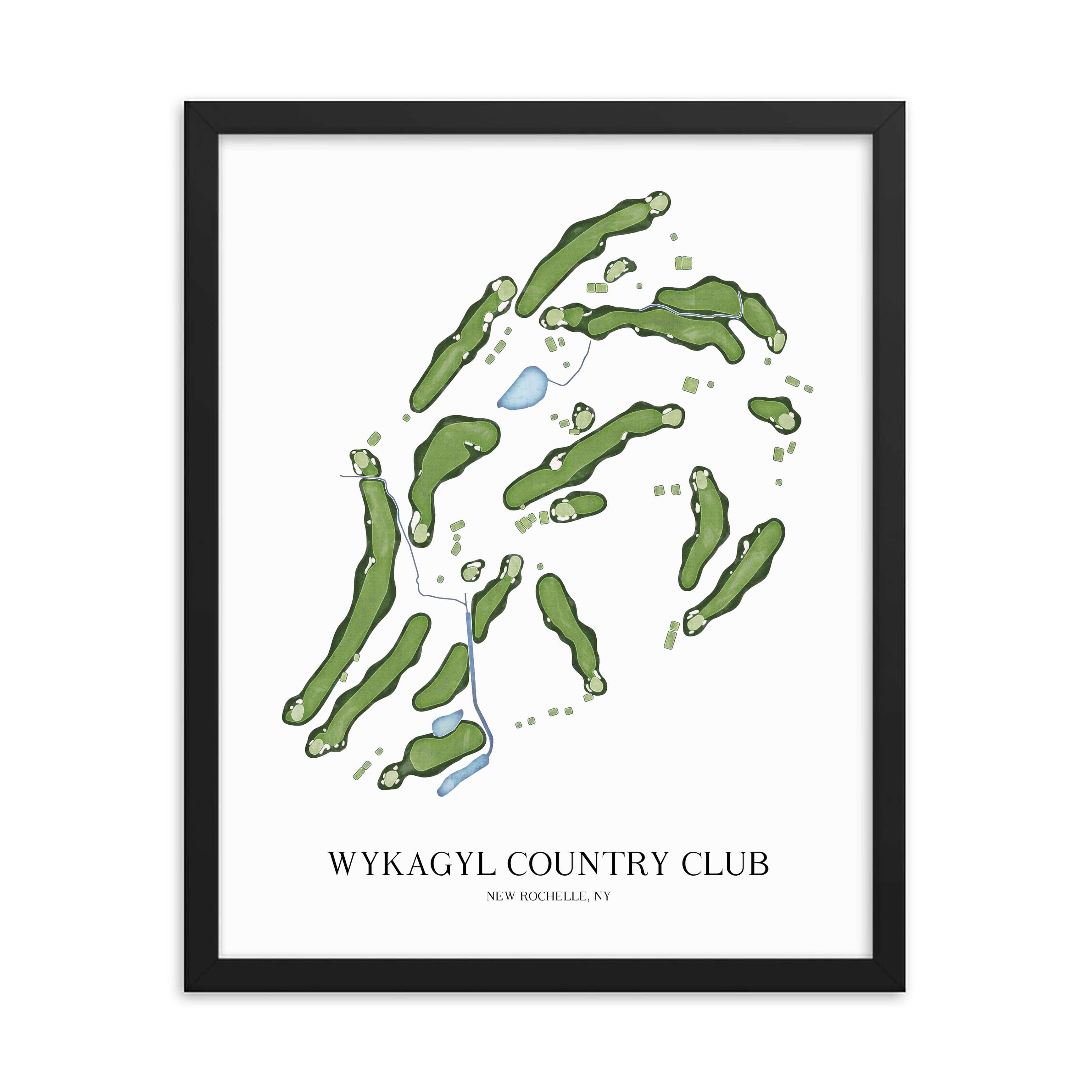 The 19th Hole Golf Shop - Golf Course Prints -  Wykagyl Country Club Golf Course Map